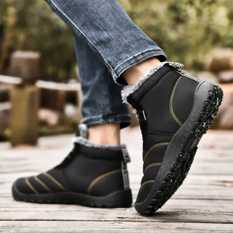 Bottines d'hiver mixtes pieds nus, doublure polaire, 38 au 46