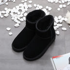 Bottines d'hiver mixtes en daim, doublure fourrée, neuf coloris, noir