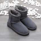 Bottines d'hiver mixtes en daim, doublure fourrée, neuf coloris, gris