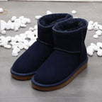 Bottines d'hiver mixtes en daim, doublure fourrée, neuf coloris, bleu