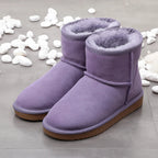 Bottines d'hiver mixtes en daim, doublure fourrée, neuf coloris, violet