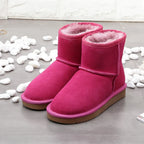 Bottines d'hiver mixtes en daim, doublure fourrée, neuf coloris, rose