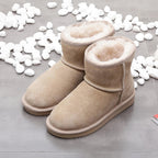 Bottines d'hiver mixtes en daim, doublure fourrée, neuf coloris, sable