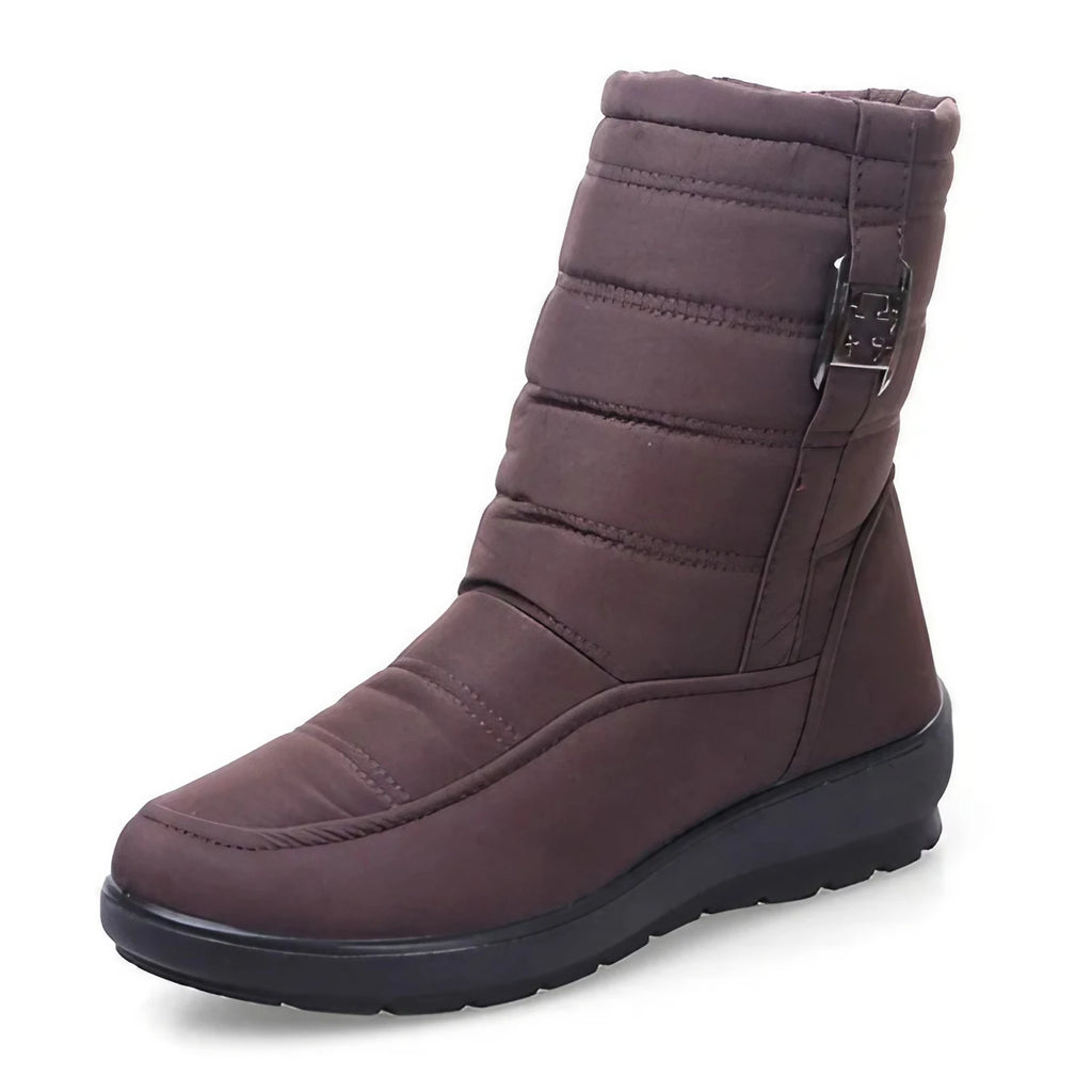 Bottines de neige femme à plateforme, fourrées, zip latéral