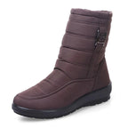 Bottines de neige femme à plateforme, fourrées, zip latéral