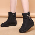 Bottines de neige femme à plateforme, fourrées, zip latéral, noir 1