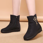 Bottines de neige femme à plateforme, fourrées, zip latéral, noir 1