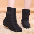Bottines de neige femme à plateforme, fourrées, zip latéral, noir 2