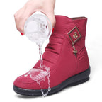 Bottines de neige femme à plateforme, fourrées, zip latéral