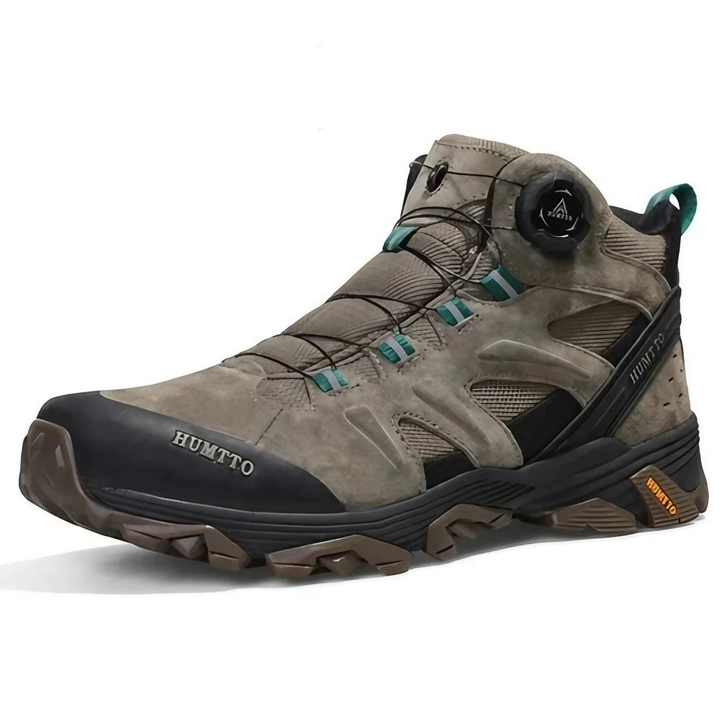 Bottines de randonnée homme imperméables, serrage à molette, kaki