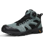 Bottines de randonnée homme imperméables, serrage à molette, vert