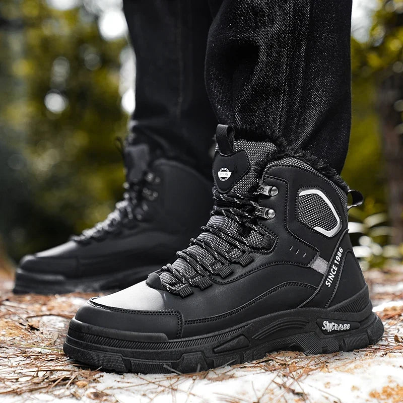Bottines de randonnée homme imperméables, doublure thermique