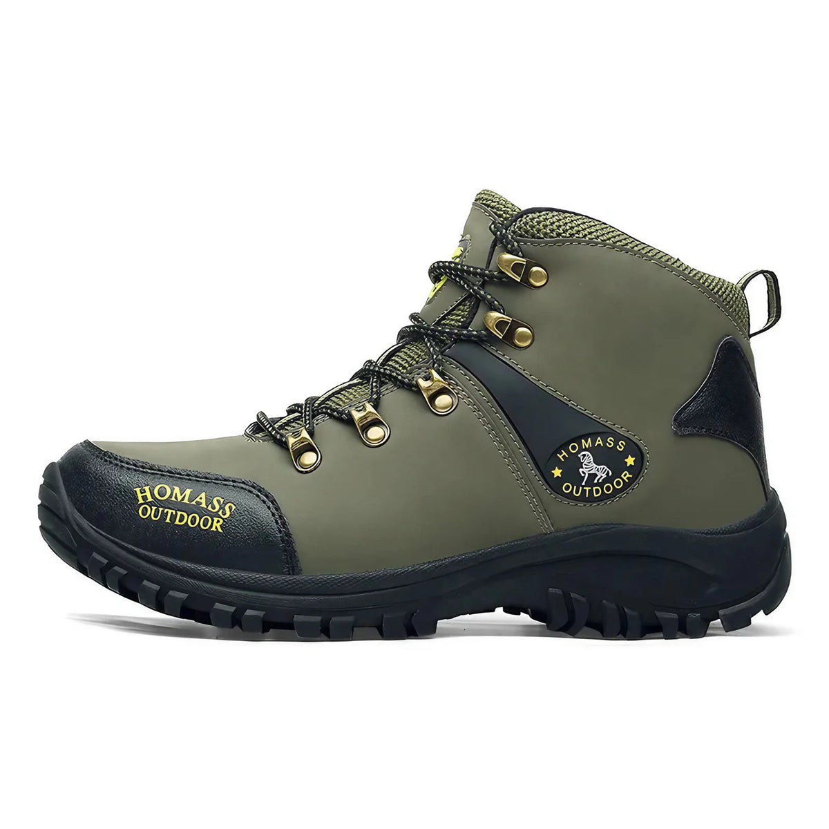 Bottines de randonnée mixtes mi-hautes, imperméables, à lacets, vert