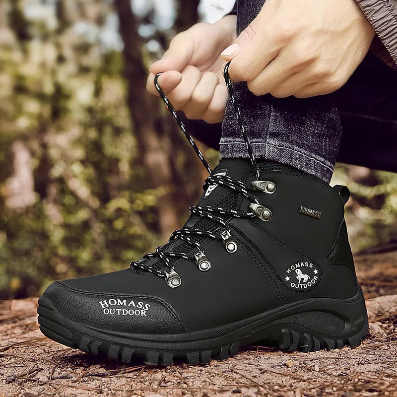 Bottines de randonnée mixtes mi-hautes, imperméables, à lacets