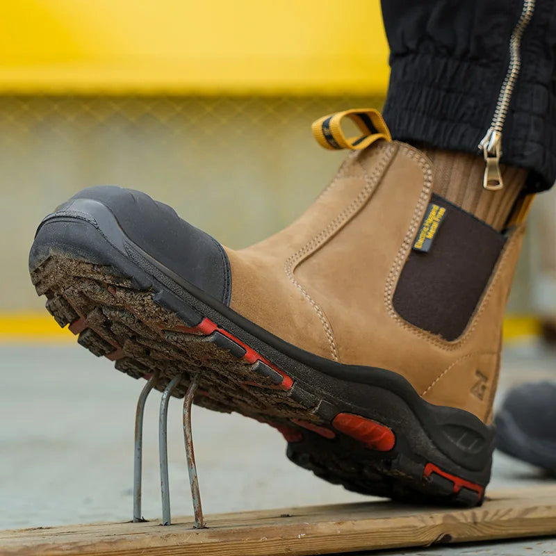 Bottines de sécurité à enfiler, embout acier, homme et femme