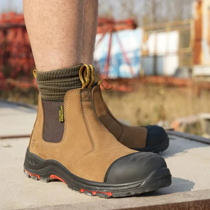 Bottines de sécurité à enfiler, embout acier, homme et femme