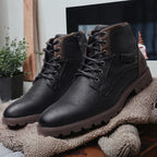 Bottines homme doublées, semelle antidérapante, du 39 au 48, noir