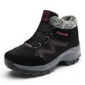Bottines d'hiver femme fourrées, semelle antidérapante, noir