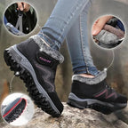 Bottines d'hiver femme fourrées, semelle antidérapante