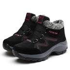 Bottines d'hiver femme fourrées, semelle antidérapante