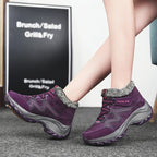 Bottines d'hiver femme fourrées, semelle antidérapante