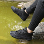 Bottines d'hiver pieds nus mixtes, fourrées, zéro talon