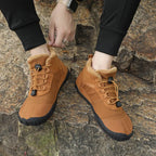 Bottines d'hiver pieds nus mixtes, fourrées, zéro talon