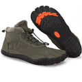 Bottines d'hiver pieds nus mixtes, fourrées, zéro talon, vert