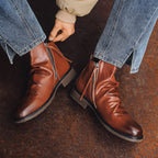 Bottines homme à zip latéral, semelle caoutchouc antidérapante