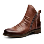Bottines homme à zip latéral, semelle caoutchouc antidérapante