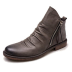 Bottines homme à zip latéral, semelle caoutchouc antidérapante, gris