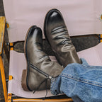 Bottines homme à zip latéral, semelle caoutchouc antidérapante