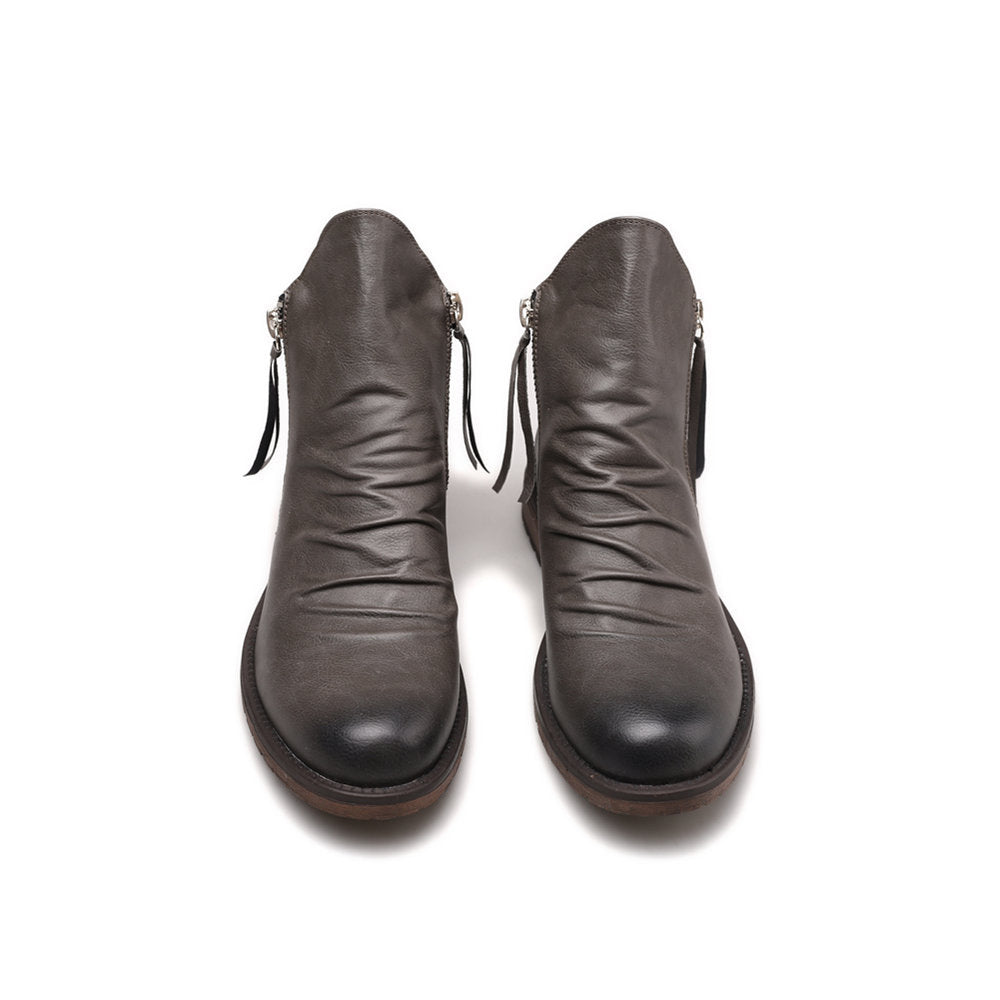 Bottines homme à zip latéral, semelle caoutchouc antidérapante