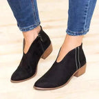 Bottines femme à franges, talon carré de 3 à 5 cm, quatre coloris, noir
