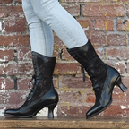 Bottines femme style vintage, blanc ou noir, du 34 au 43