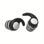 Bouchons d'oreilles en silicone à quatre anneaux, six coloris, noir