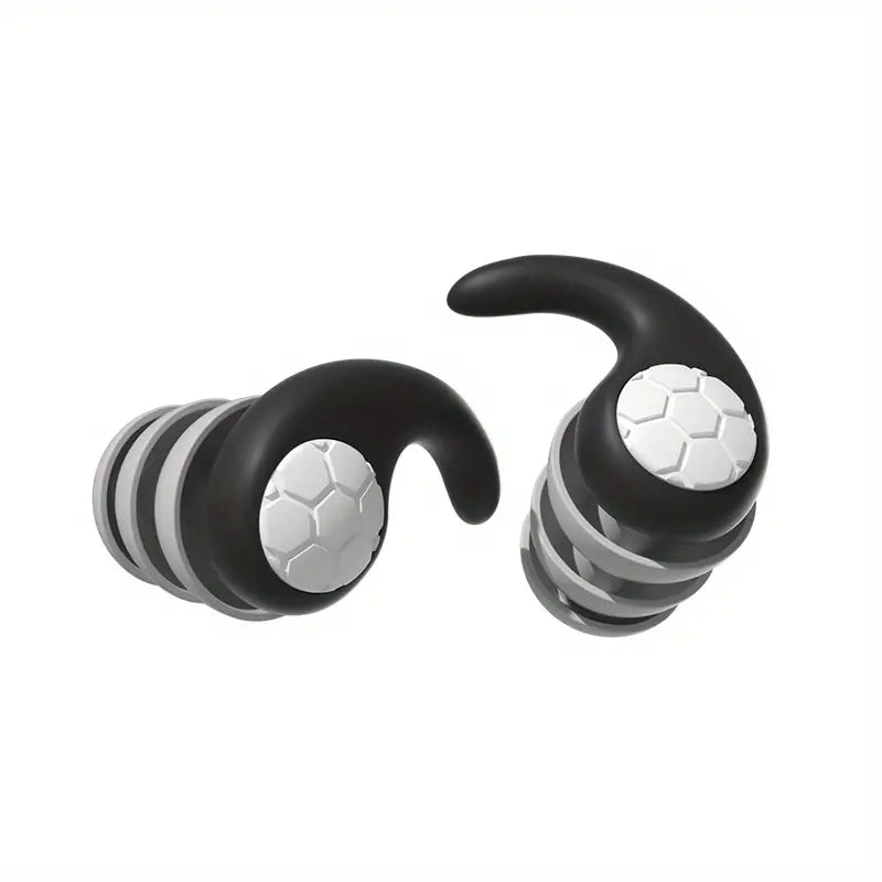 Bouchons d'oreilles en silicone à quatre anneaux, six coloris, noir