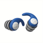 Bouchons d'oreilles en silicone à quatre anneaux, six coloris, bleu