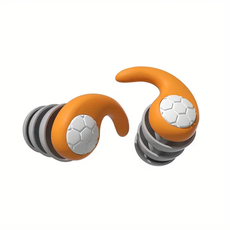 Bouchons d'oreilles en silicone à quatre anneaux, six coloris, orange