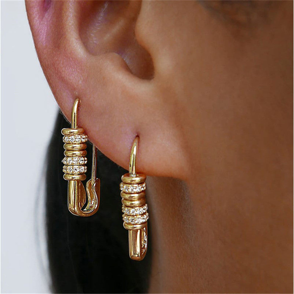 Boucles d'oreilles pendantes géométriques femme, deux styles
