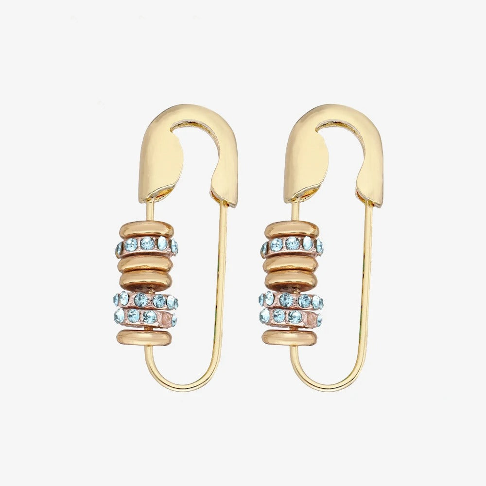 Boucles d'oreilles pendantes géométriques femme, deux styles, style 2, bleu