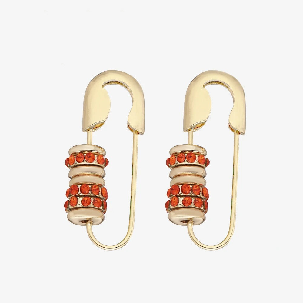 Boucles d'oreilles pendantes géométriques femme, deux styles, style 2, rouge