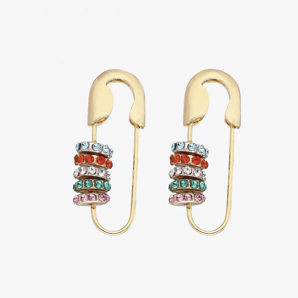 Boucles d'oreilles pendantes géométriques femme, deux styles, style 2, multicolore