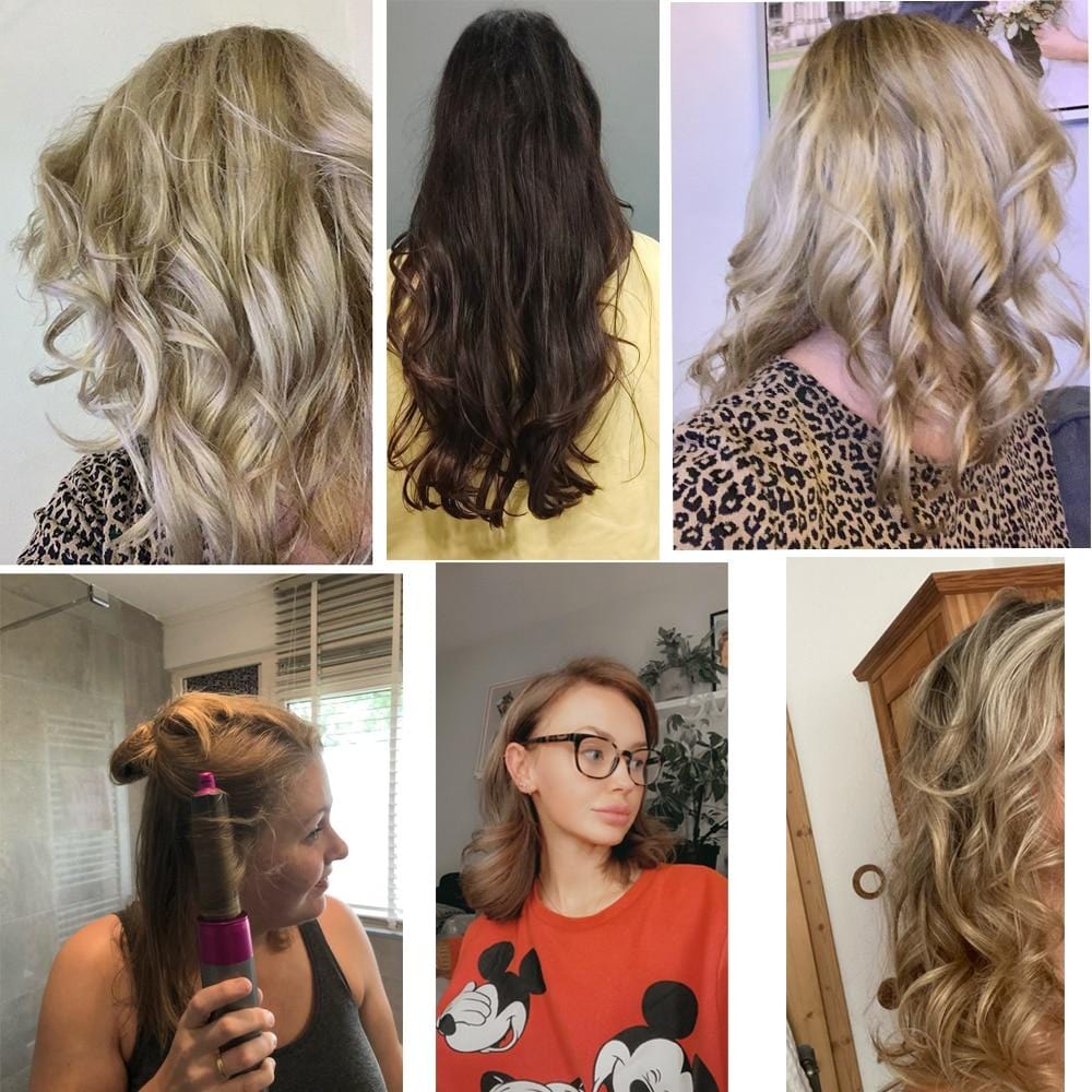 Boucleur sèche-cheveux 5 en 1 à embouts, doré ou rose