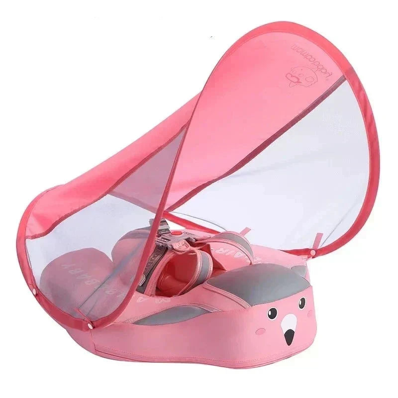 Bouée bébé à siège avec parasol, de 6 à 24 mois, rose