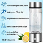 Bouteille à hydrogène en verre et acier inoxydable, 414 ml