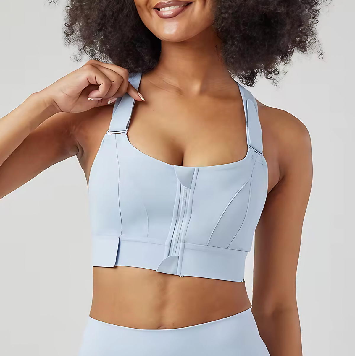 Brassière femme sans armature, bretelles réglables, du S au 5XL, bleu