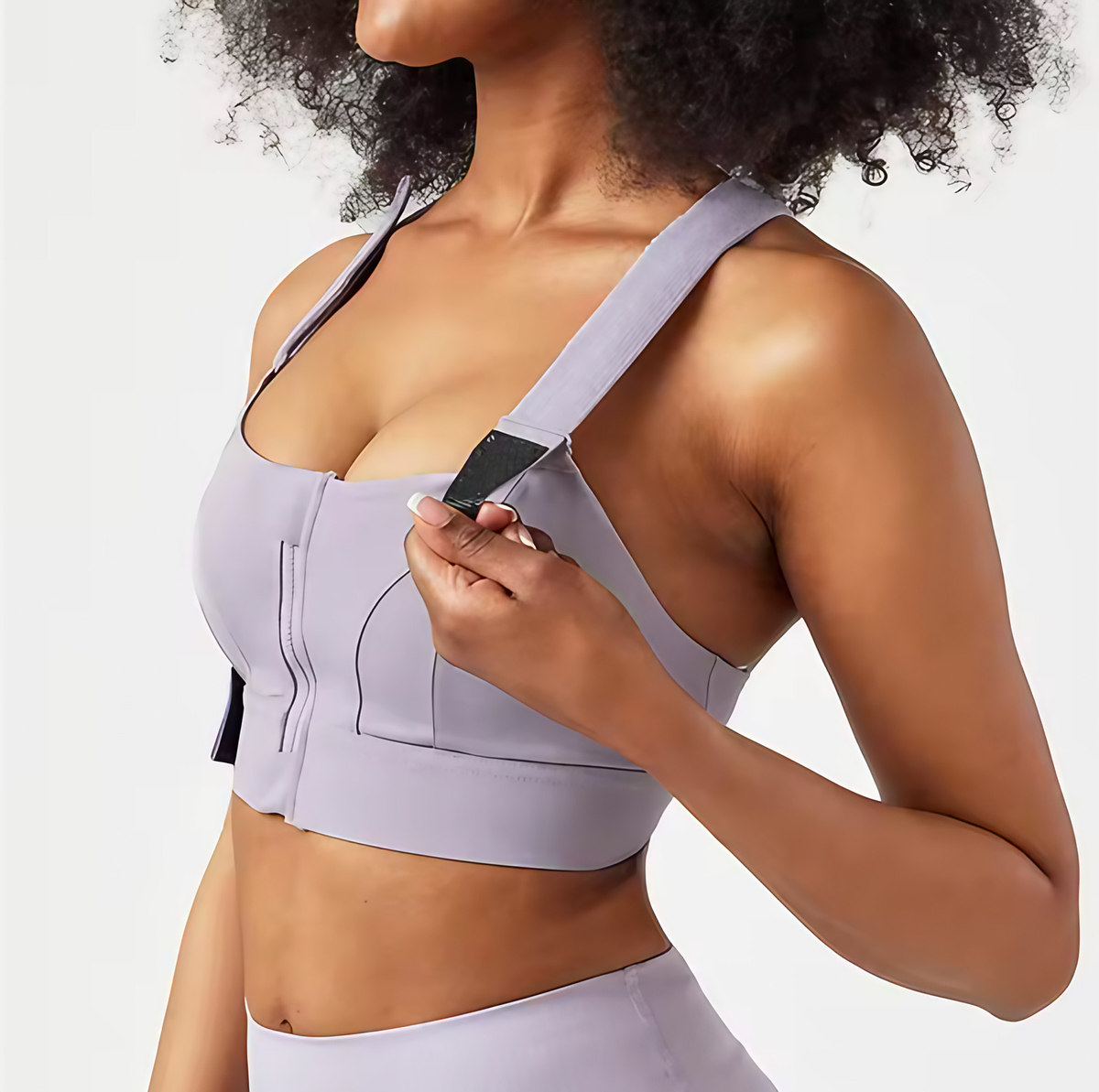 Brassière femme sans armature, bretelles réglables, du S au 5XL, mauve