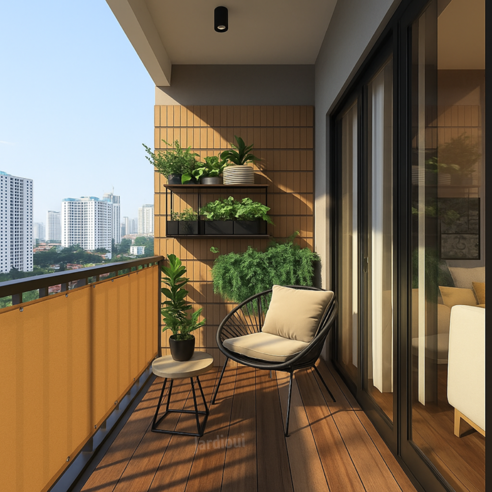 Brise-vue de balcon en polyester enduit, quatre dimensions