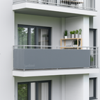 Brise-vue de balcon en polyester enduit, quatre dimensions, gris